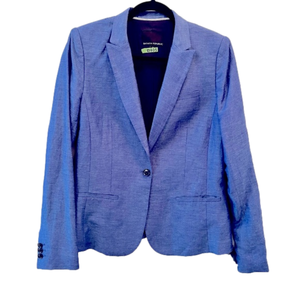 BANANA REPUBLIC Linen Blend Blazer, Denim Blue, Size 12
